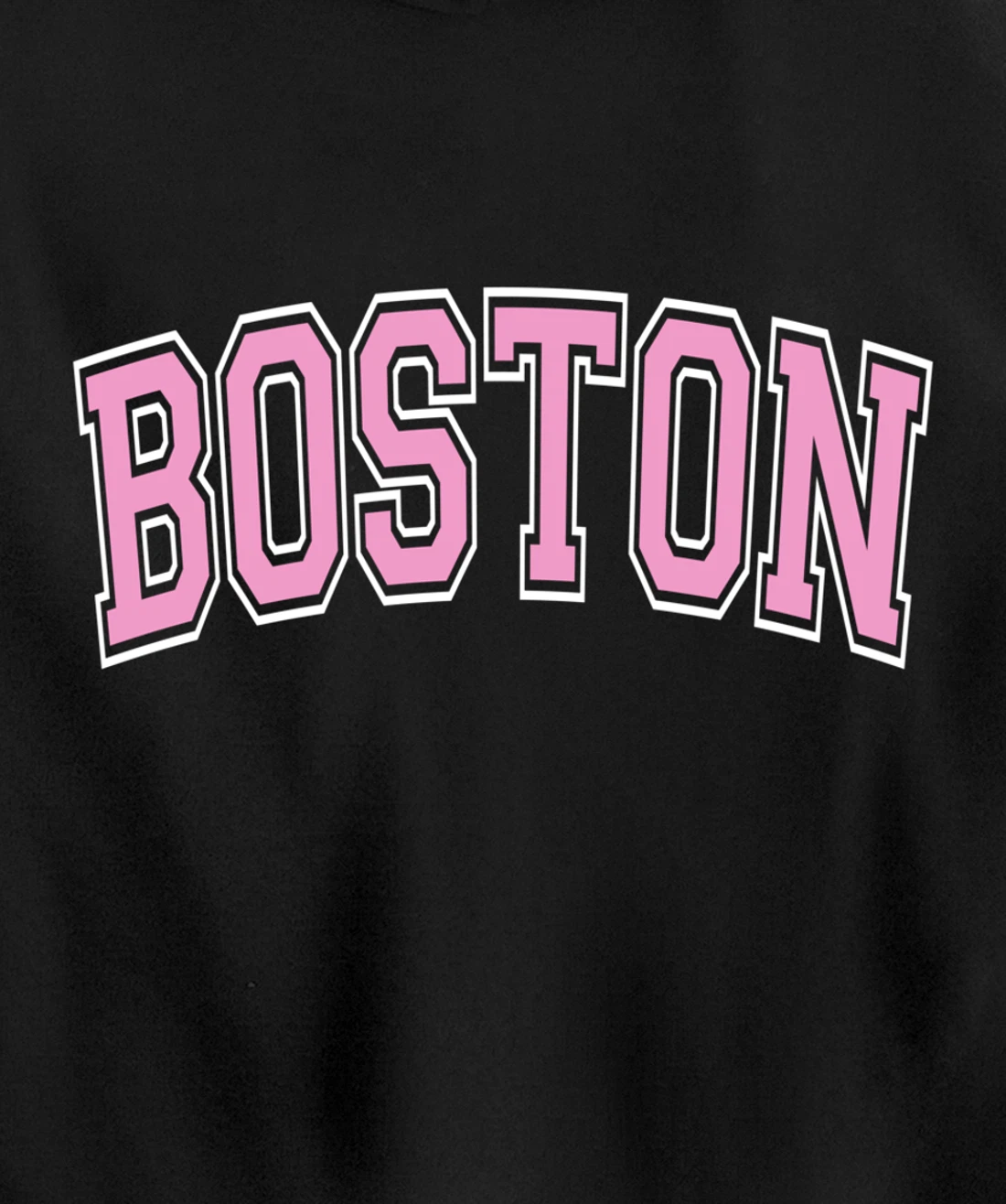 Boston Arched Pink Text Pullover Hoodie