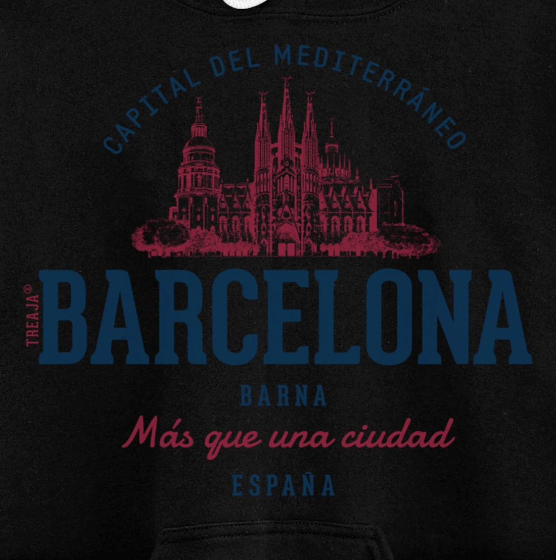 Spain Retro Styled Vintage Barcelona Pullover Hoodie