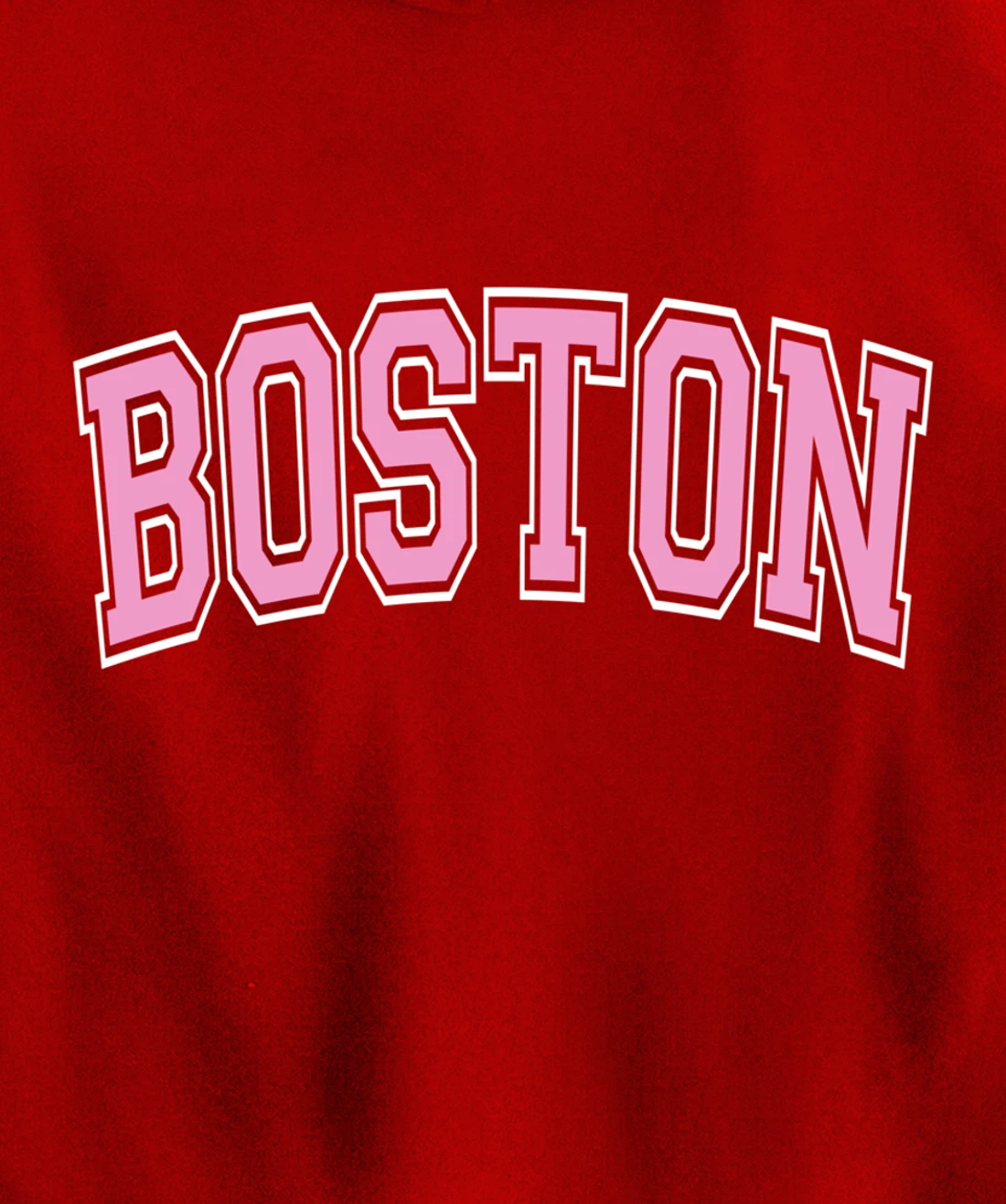 Boston Arched Pink Text Pullover Hoodie