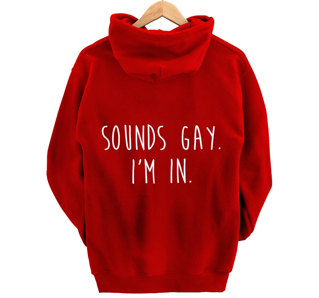 Funny Gay Pride Sounds Gay I'm In LGBTQ Pullover Hoodie