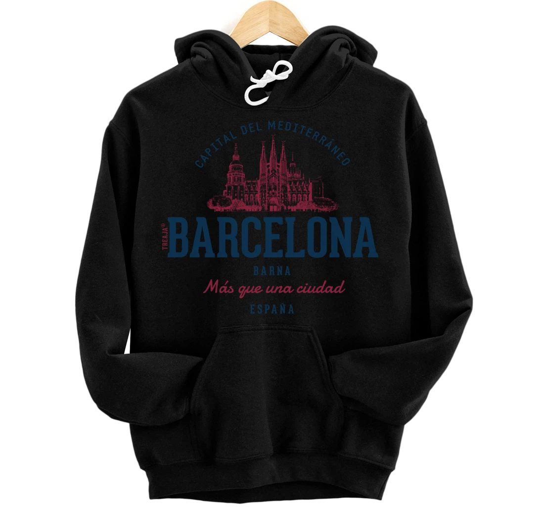Spain Retro Styled Vintage Barcelona Pullover Hoodie
