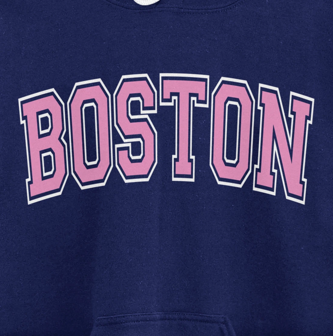Boston Arched Pink Text Pullover Hoodie