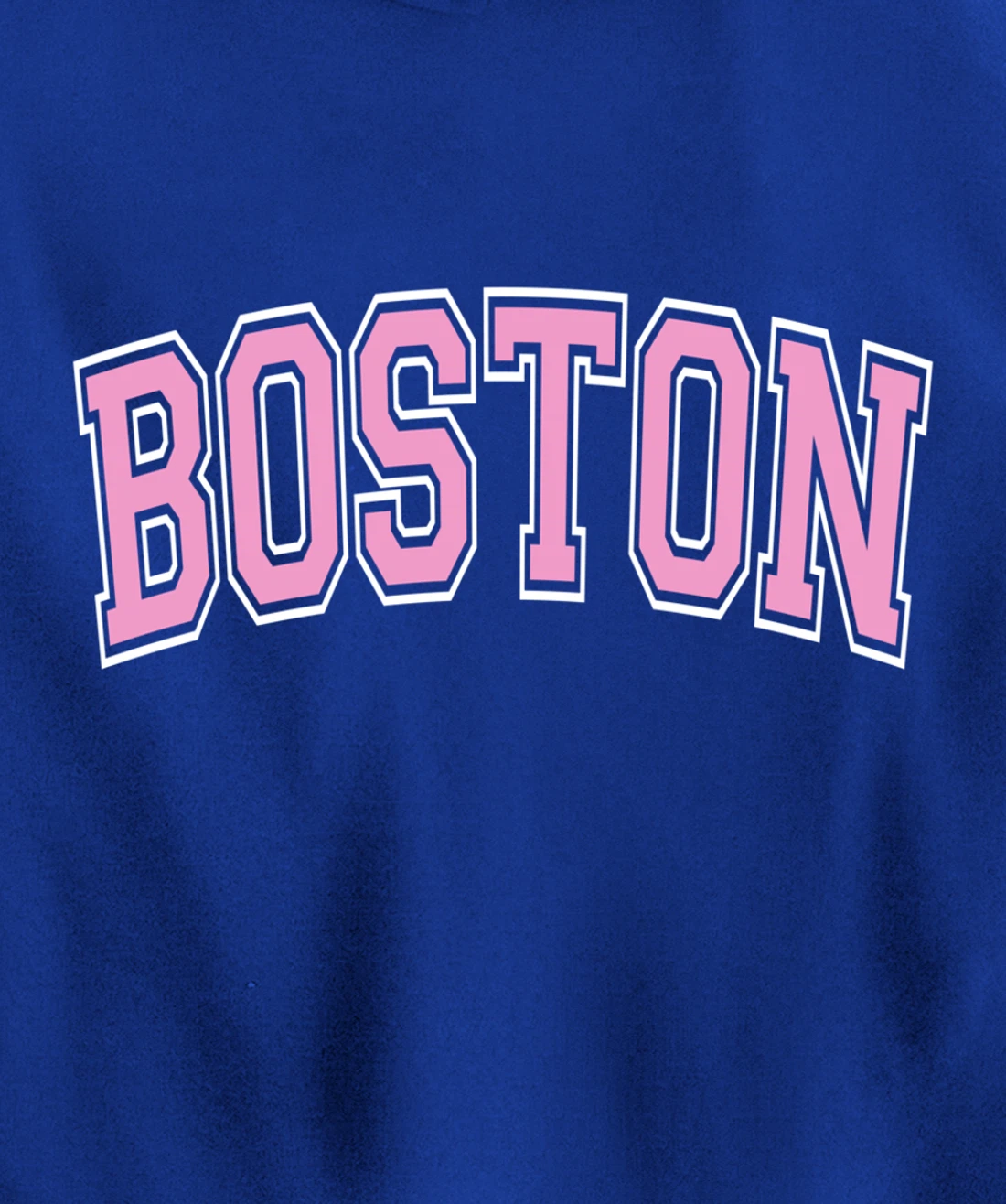 Boston Arched Pink Text Pullover Hoodie