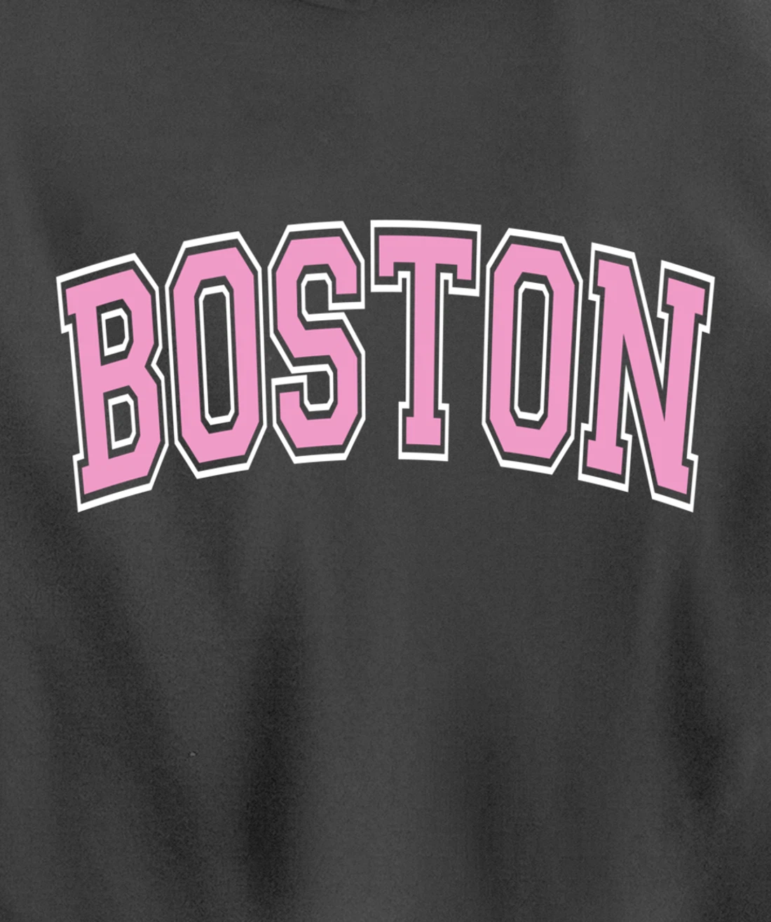 Boston Arched Pink Text Pullover Hoodie