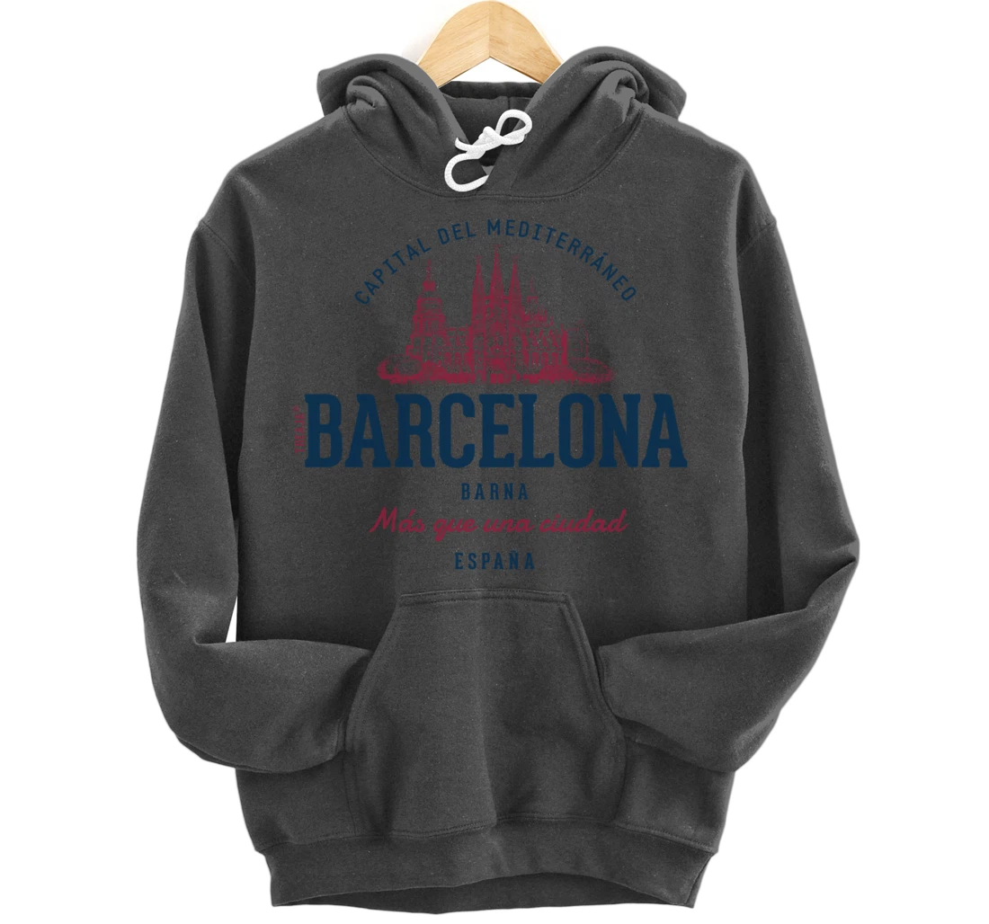 Spain Retro Styled Vintage Barcelona Pullover Hoodie