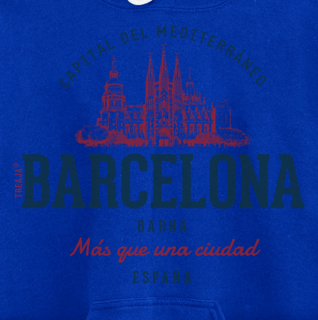 Spain Retro Styled Vintage Barcelona Pullover Hoodie