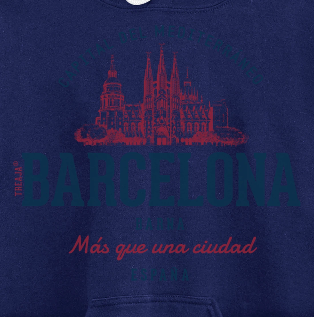 Spain Retro Styled Vintage Barcelona Pullover Hoodie