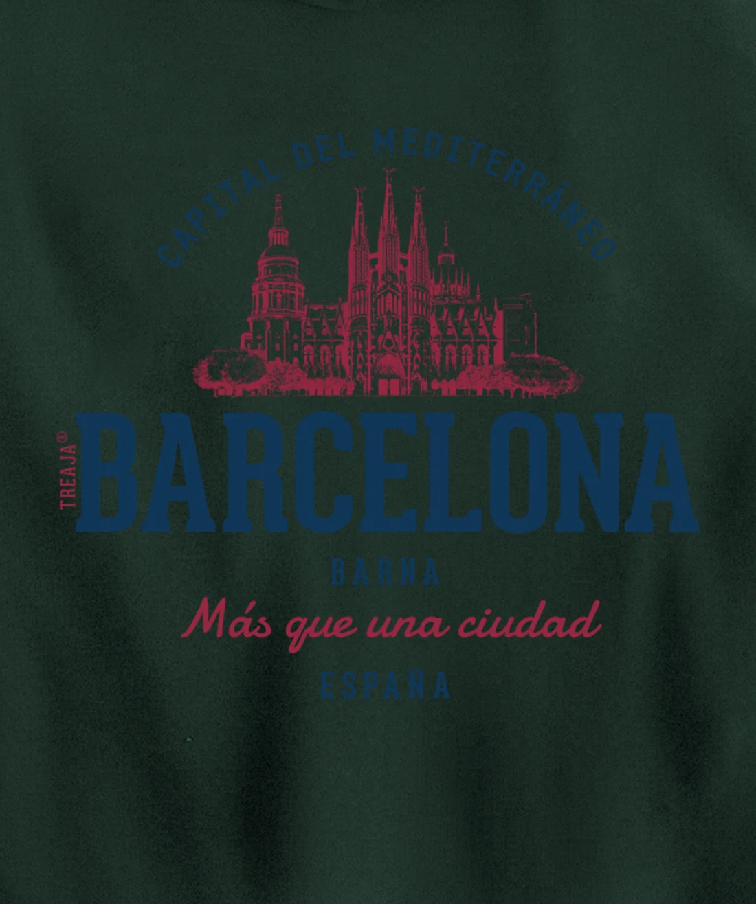 Spain Retro Styled Vintage Barcelona Pullover Hoodie