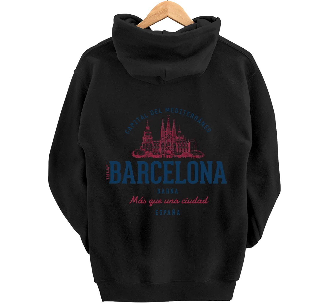 Spain Retro Styled Vintage Barcelona Pullover Hoodie