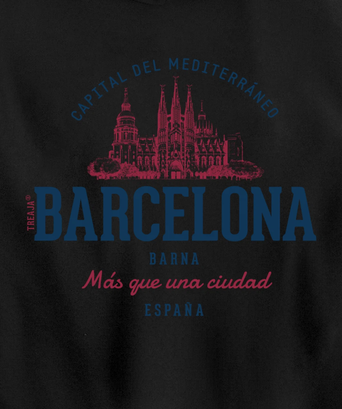 Spain Retro Styled Vintage Barcelona Pullover Hoodie