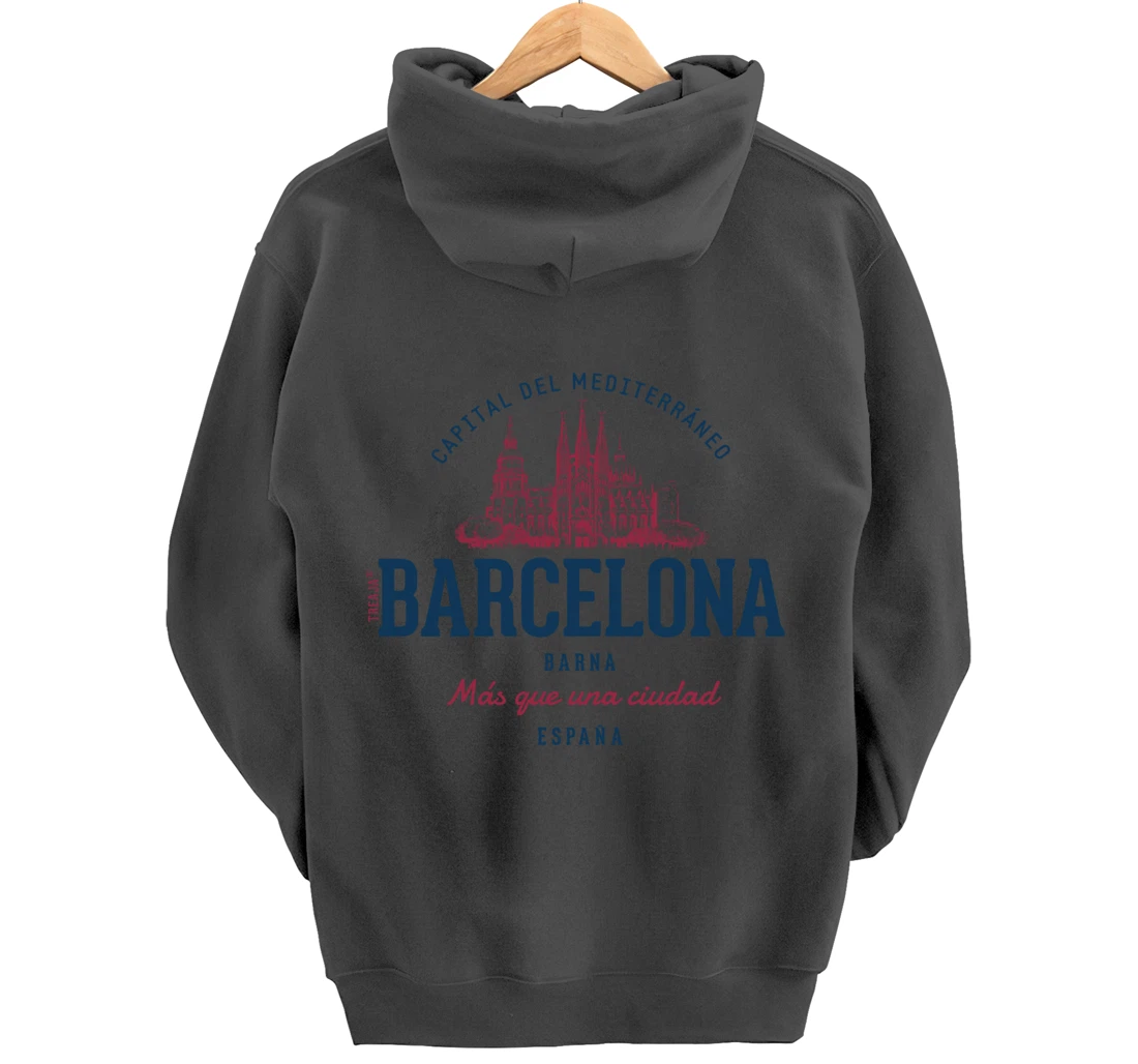 Spain Retro Styled Vintage Barcelona Pullover Hoodie