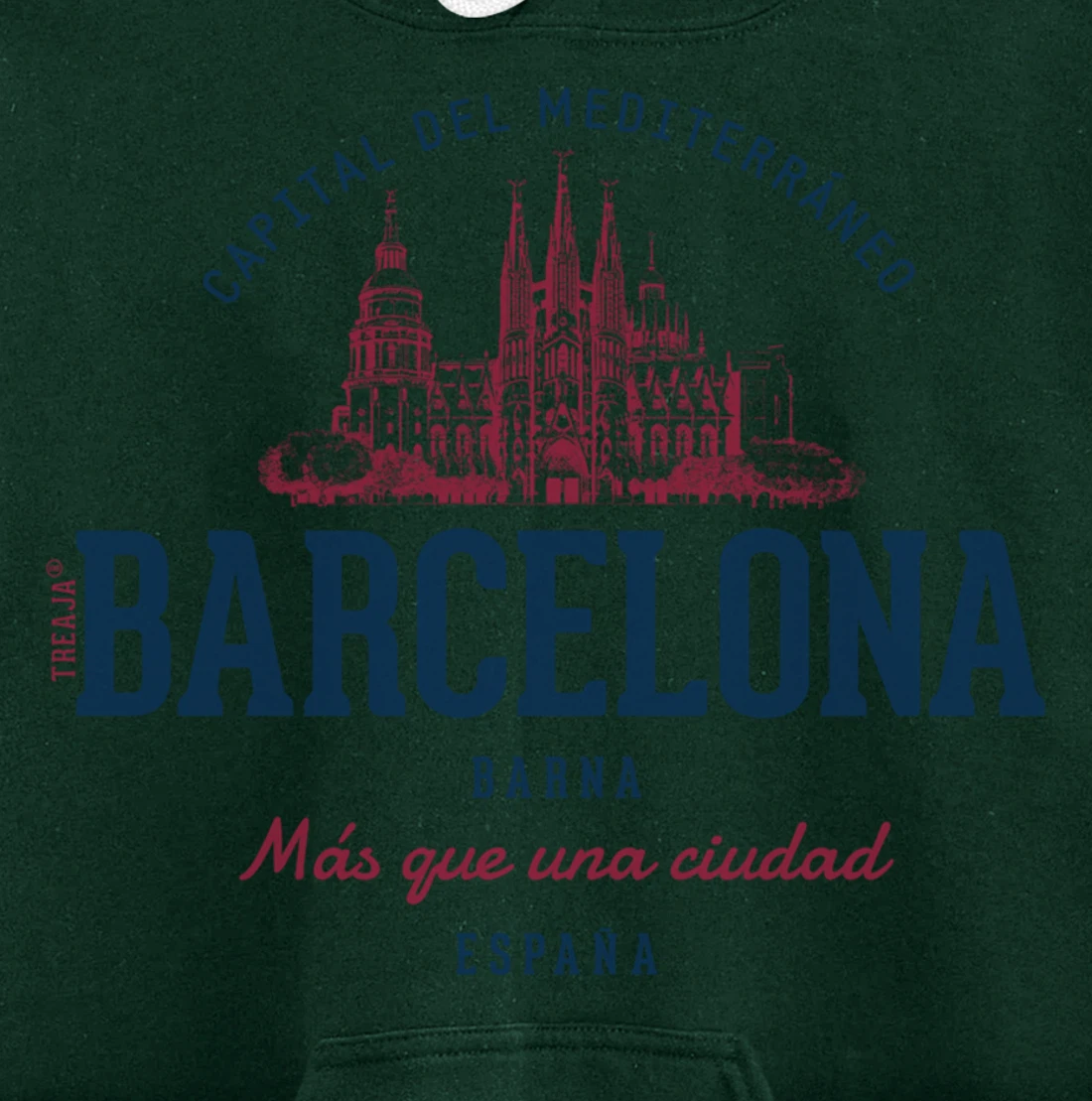 Spain Retro Styled Vintage Barcelona Pullover Hoodie