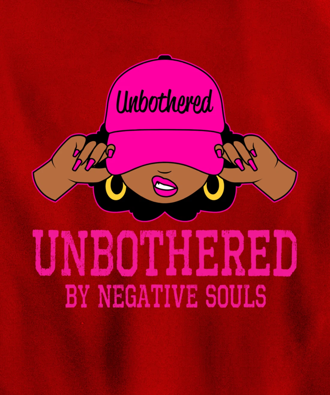 Unbothered Sassy Black Woman African American Afro Queen Pullover Hoodie