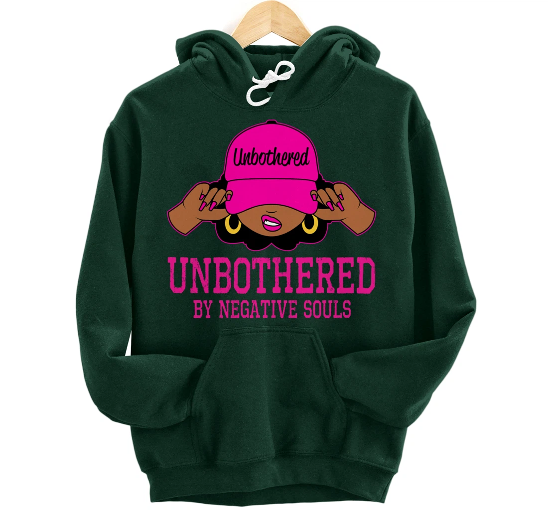 Unbothered Sassy Black Woman African American Afro Queen Pullover Hoodie
