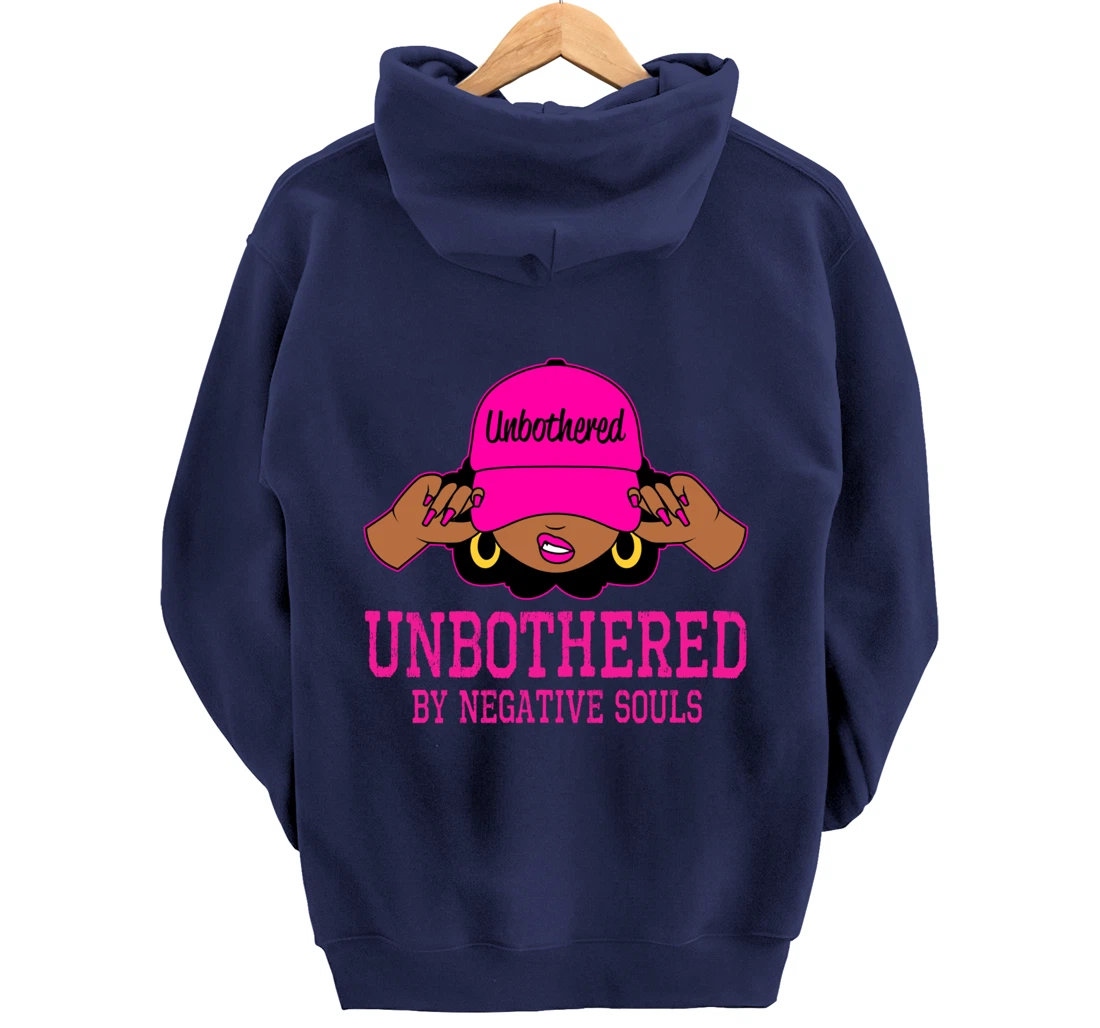 Unbothered Sassy Black Woman African American Afro Queen Pullover Hoodie