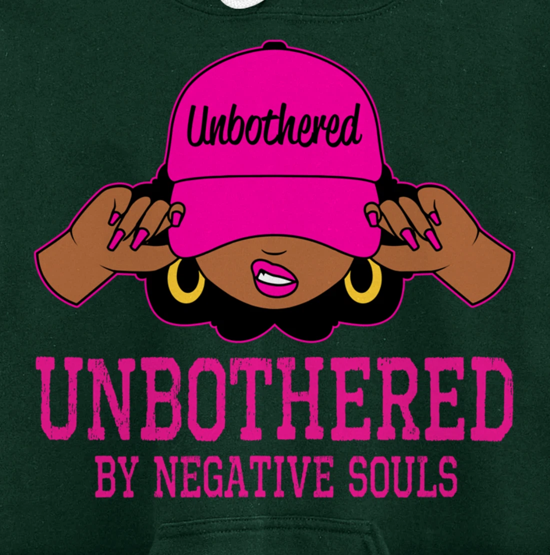 Unbothered Sassy Black Woman African American Afro Queen Pullover Hoodie