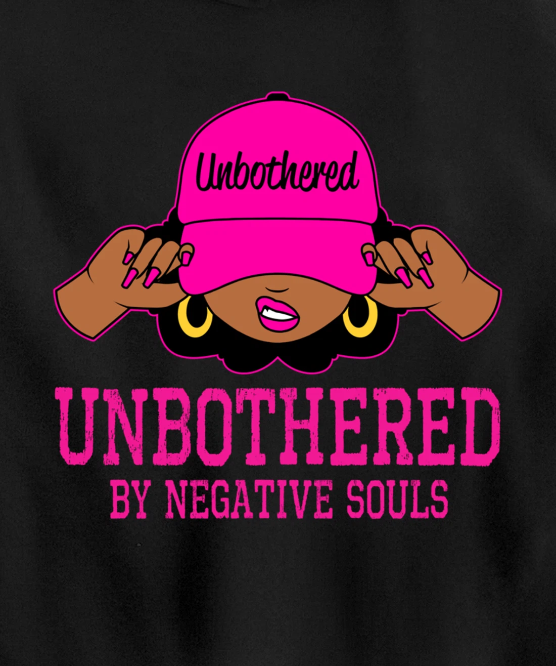 Unbothered Sassy Black Woman African American Afro Queen Pullover Hoodie