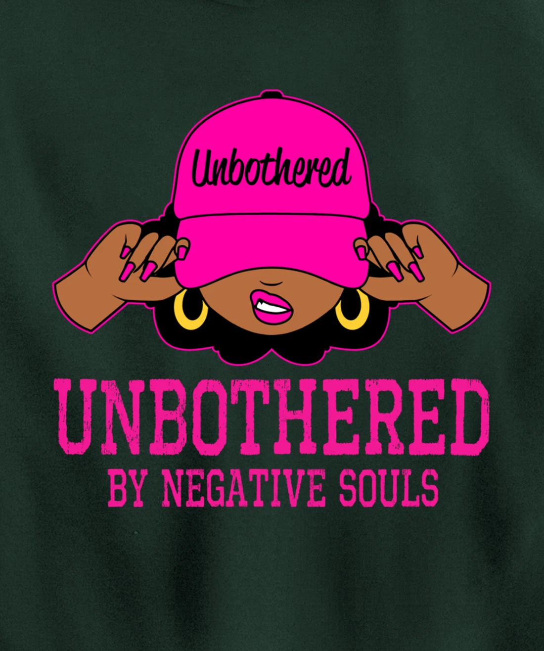 Unbothered Sassy Black Woman African American Afro Queen Pullover Hoodie