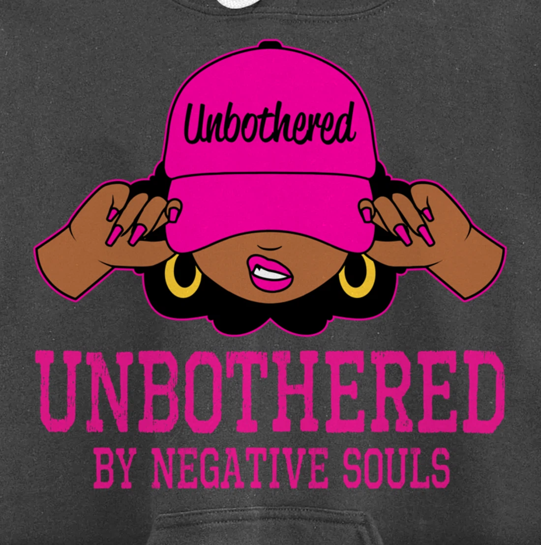 Unbothered Sassy Black Woman African American Afro Queen Pullover Hoodie