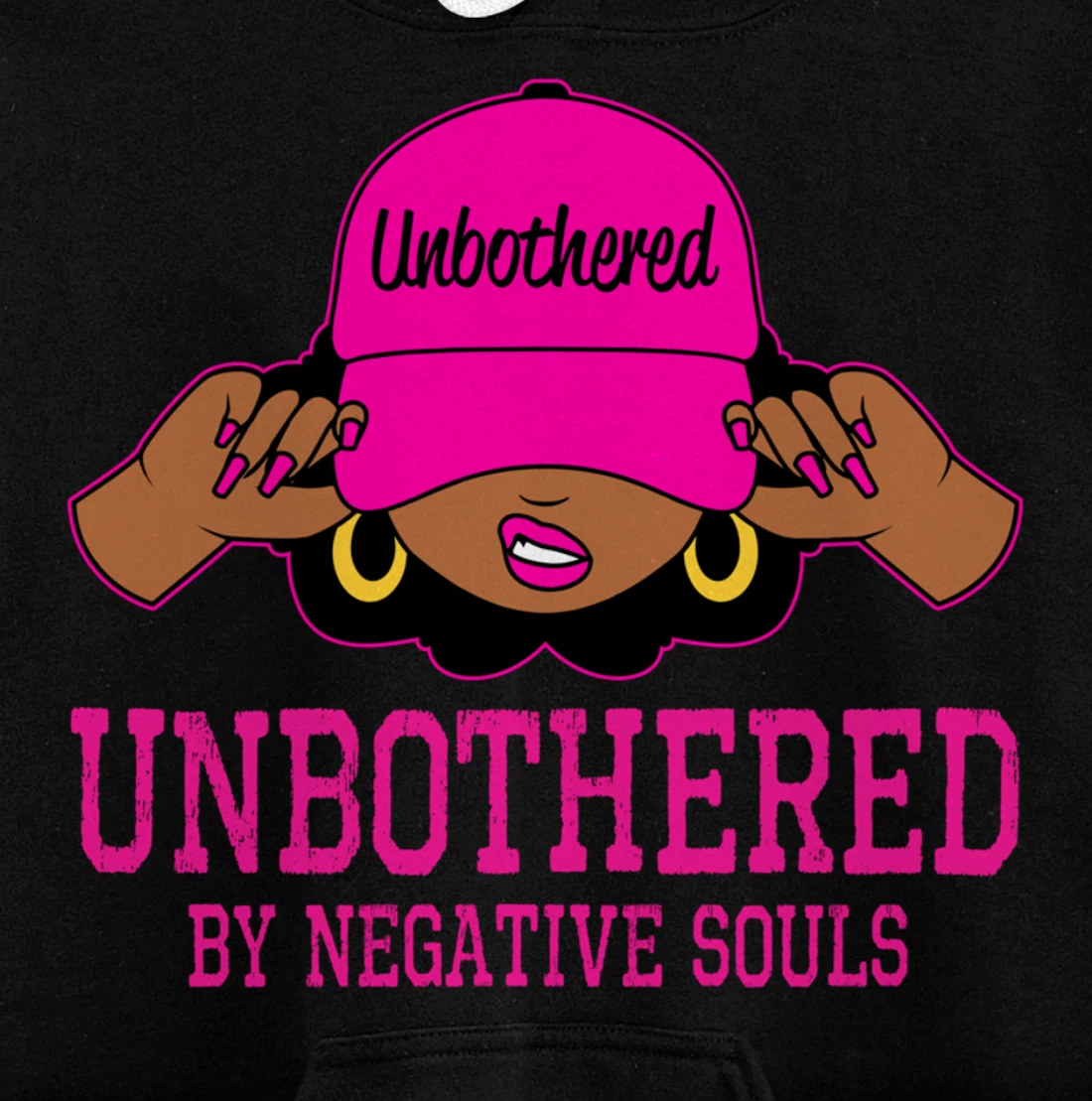 Unbothered Sassy Black Woman African American Afro Queen Pullover Hoodie