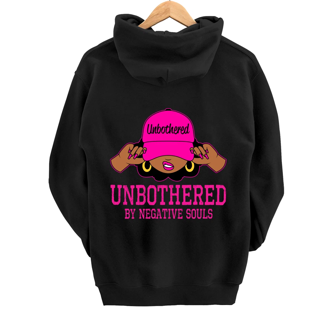 Unbothered Sassy Black Woman African American Afro Queen Pullover Hoodie