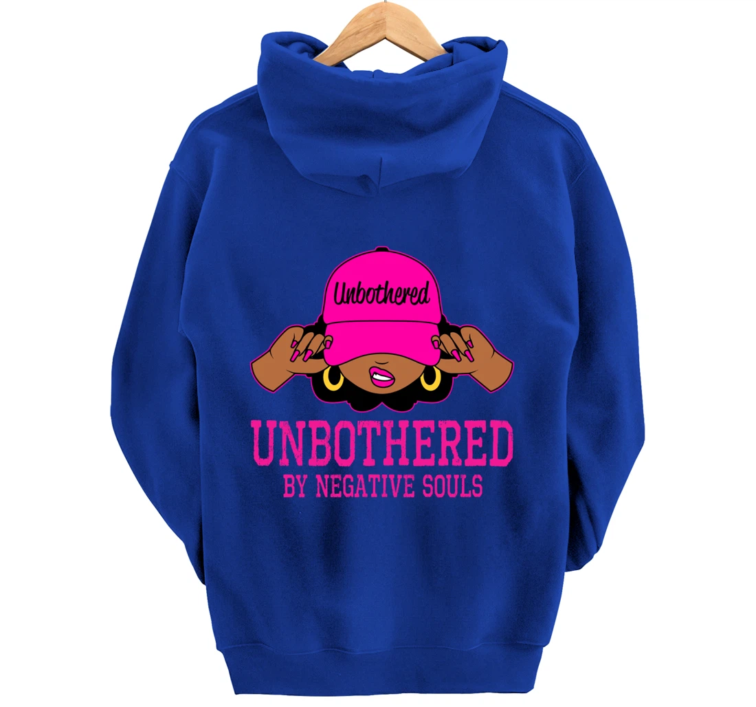 Unbothered Sassy Black Woman African American Afro Queen Pullover Hoodie