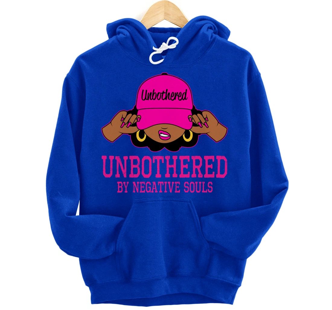 Unbothered Sassy Black Woman African American Afro Queen Pullover Hoodie