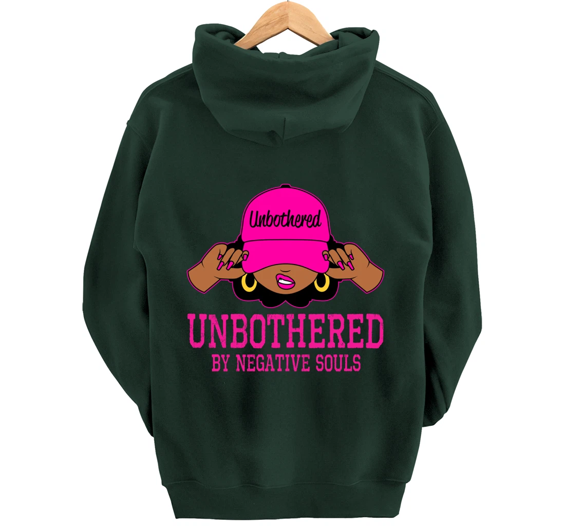 Unbothered Sassy Black Woman African American Afro Queen Pullover Hoodie