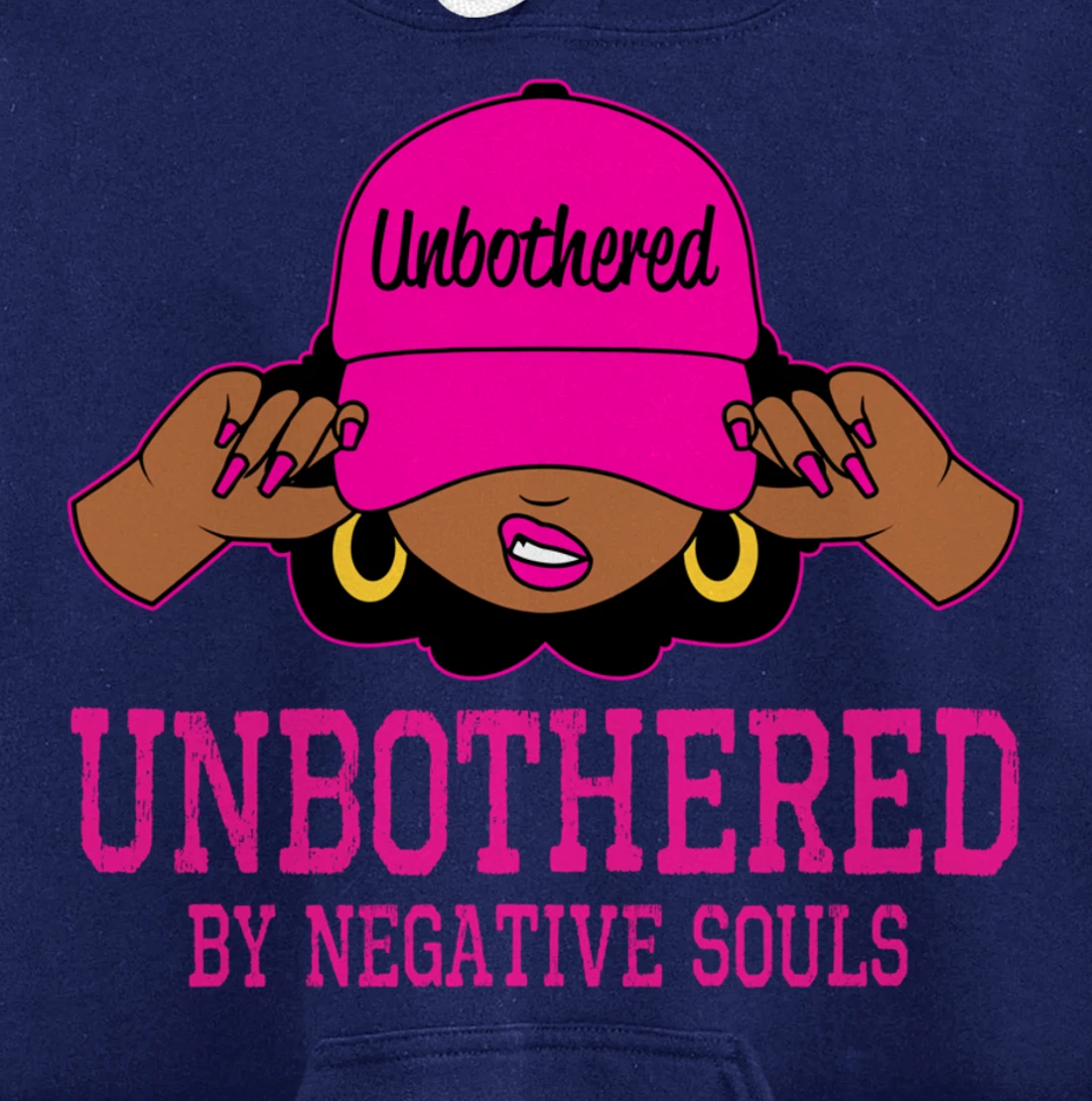 Unbothered Sassy Black Woman African American Afro Queen Pullover Hoodie