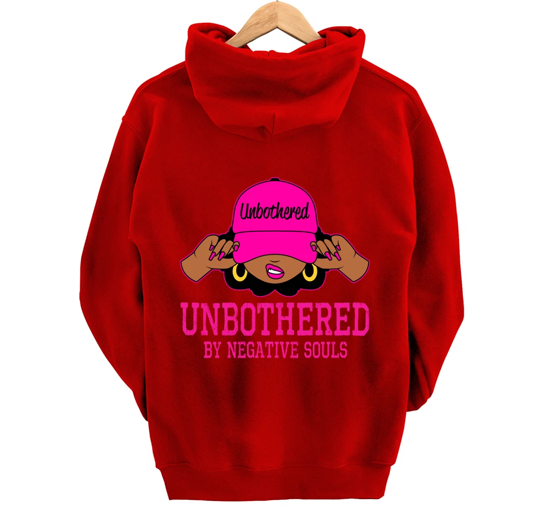 Unbothered Sassy Black Woman African American Afro Queen Pullover Hoodie