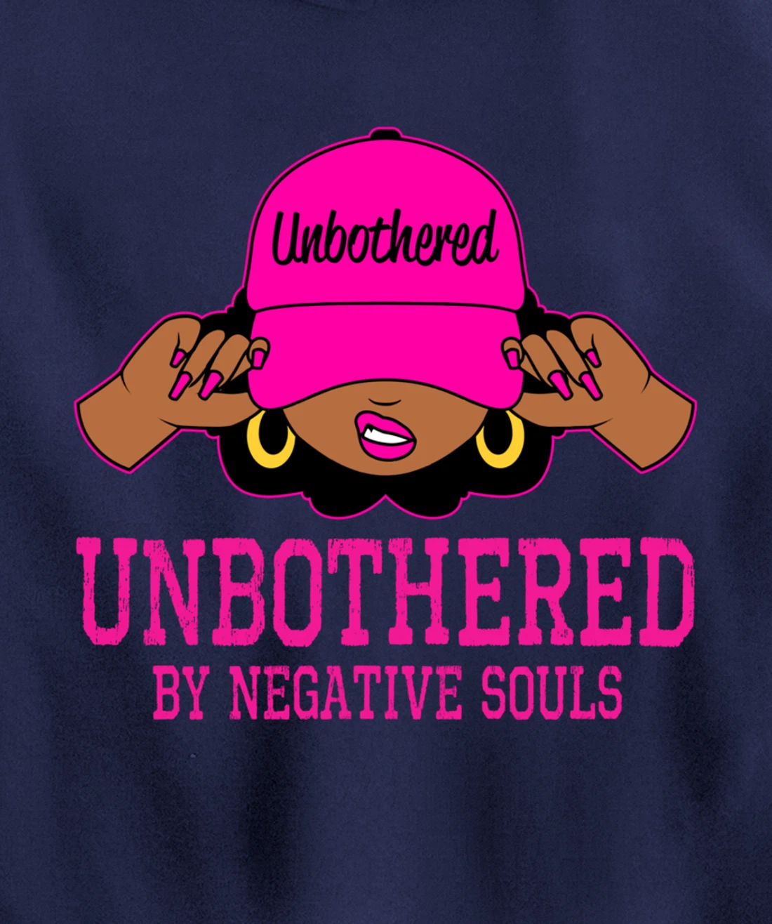 Unbothered Sassy Black Woman African American Afro Queen Pullover Hoodie