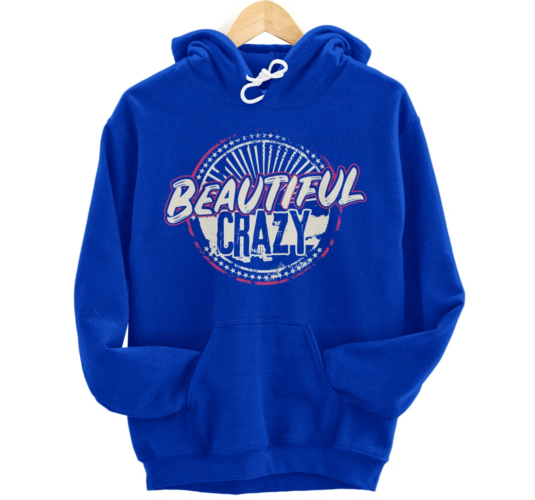 Crazy Women Beautiful Country Music Girl Design Idea Pullover Hoodie