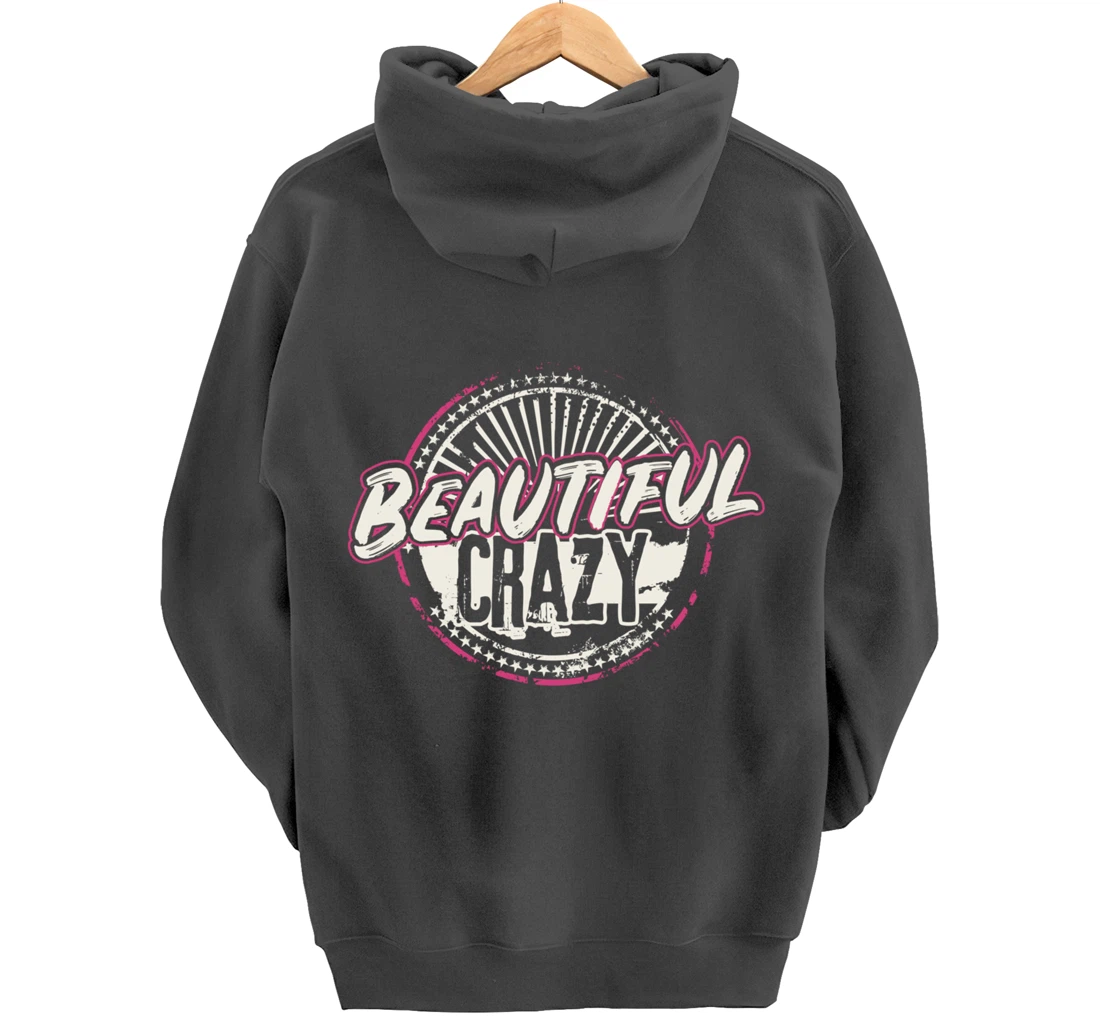 Crazy Women Beautiful Country Music Girl Design Idea Pullover Hoodie