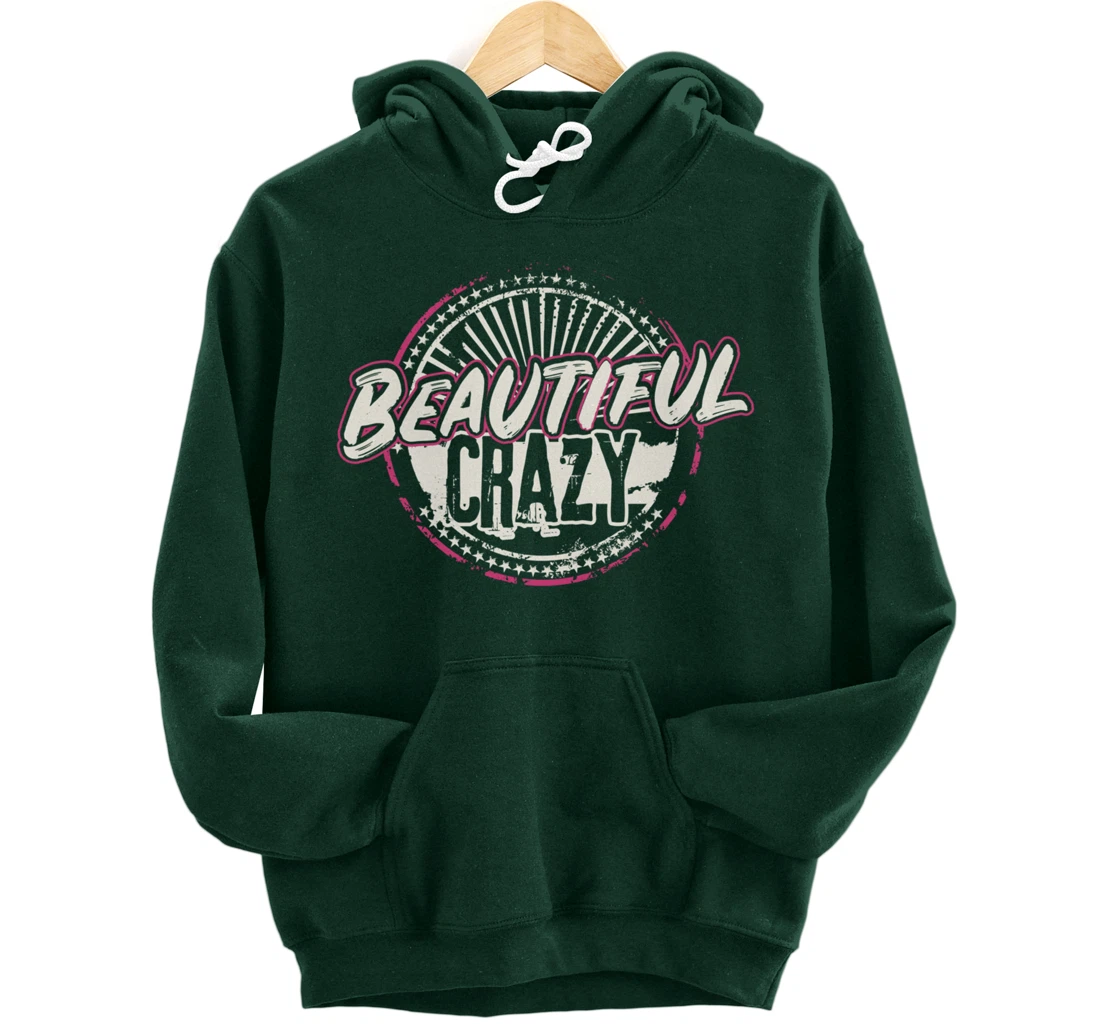 Crazy Women Beautiful Country Music Girl Design Idea Pullover Hoodie