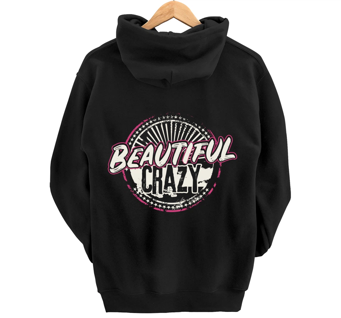 Crazy Women Beautiful Country Music Girl Design Idea Pullover Hoodie