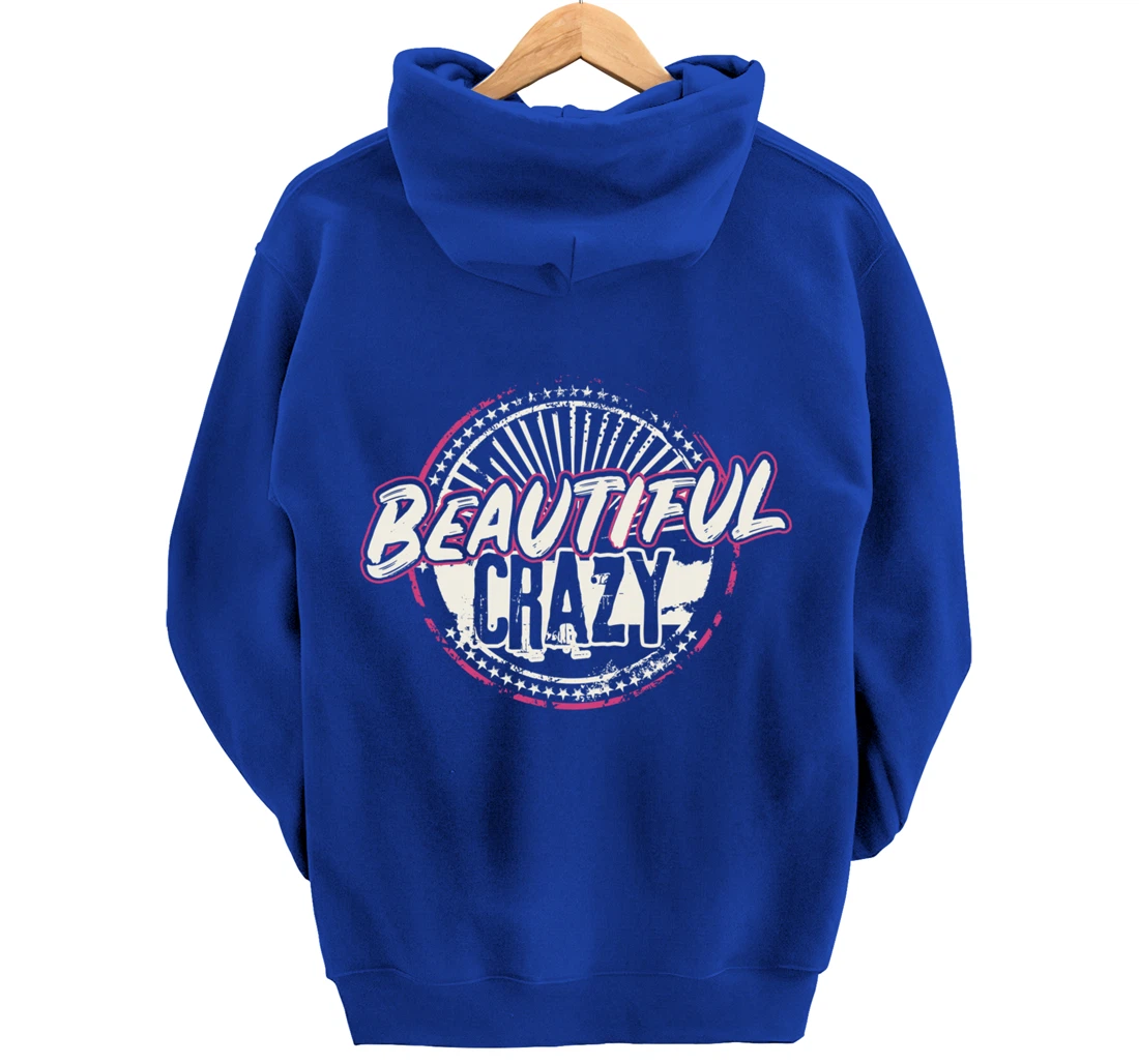 Crazy Women Beautiful Country Music Girl Design Idea Pullover Hoodie