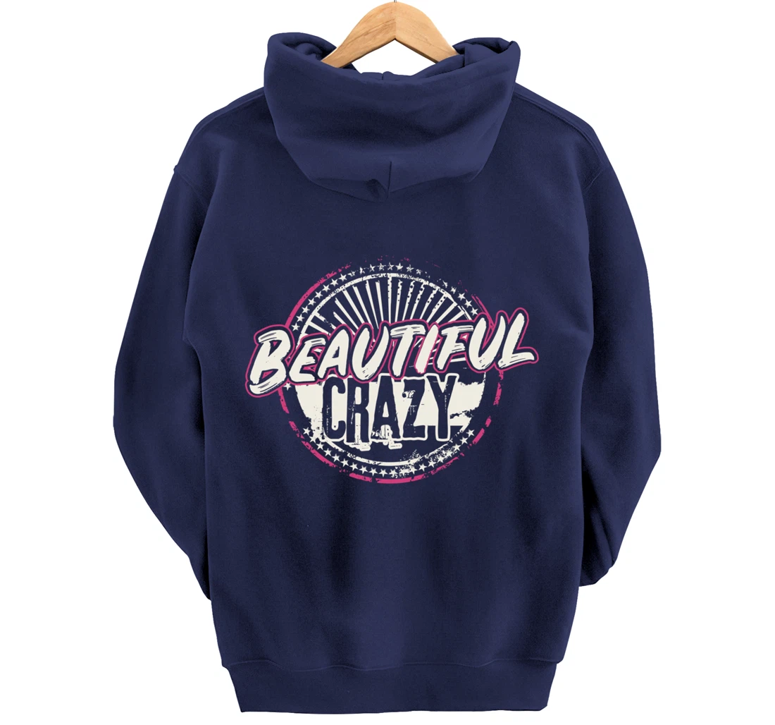 Crazy Women Beautiful Country Music Girl Design Idea Pullover Hoodie