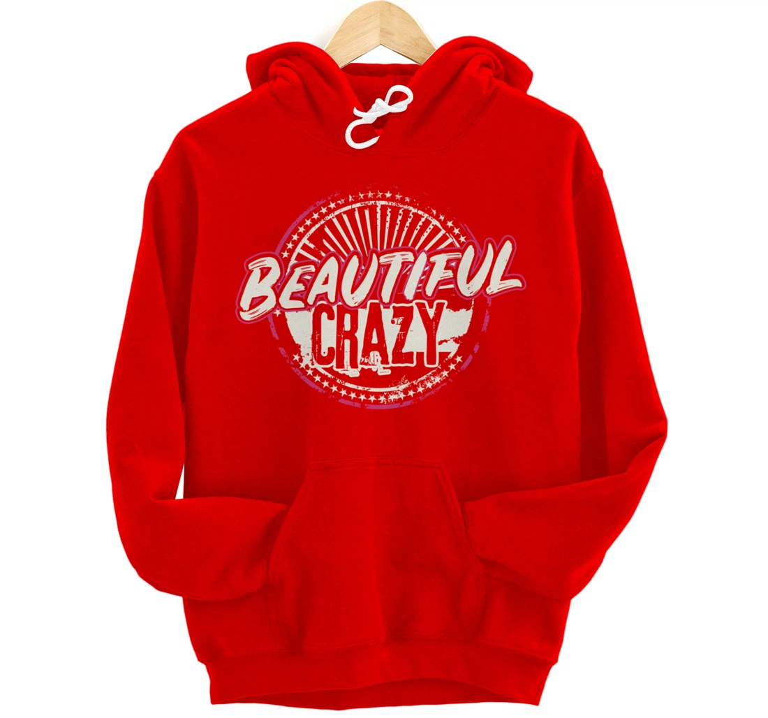 Crazy Women Beautiful Country Music Girl Design Idea Pullover Hoodie