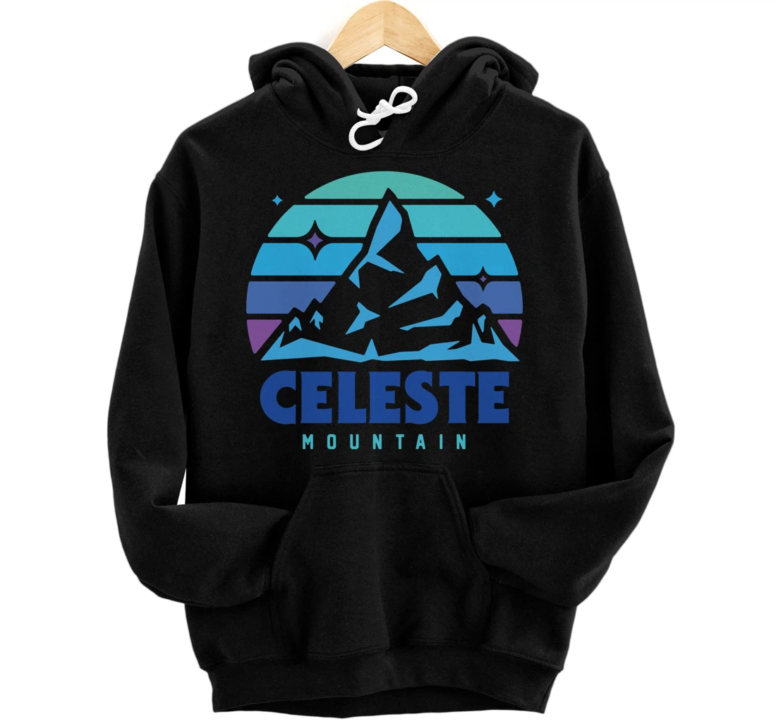 Retro Celeste Vintage Design Mountain Playing Videogames Pullover Hoodie