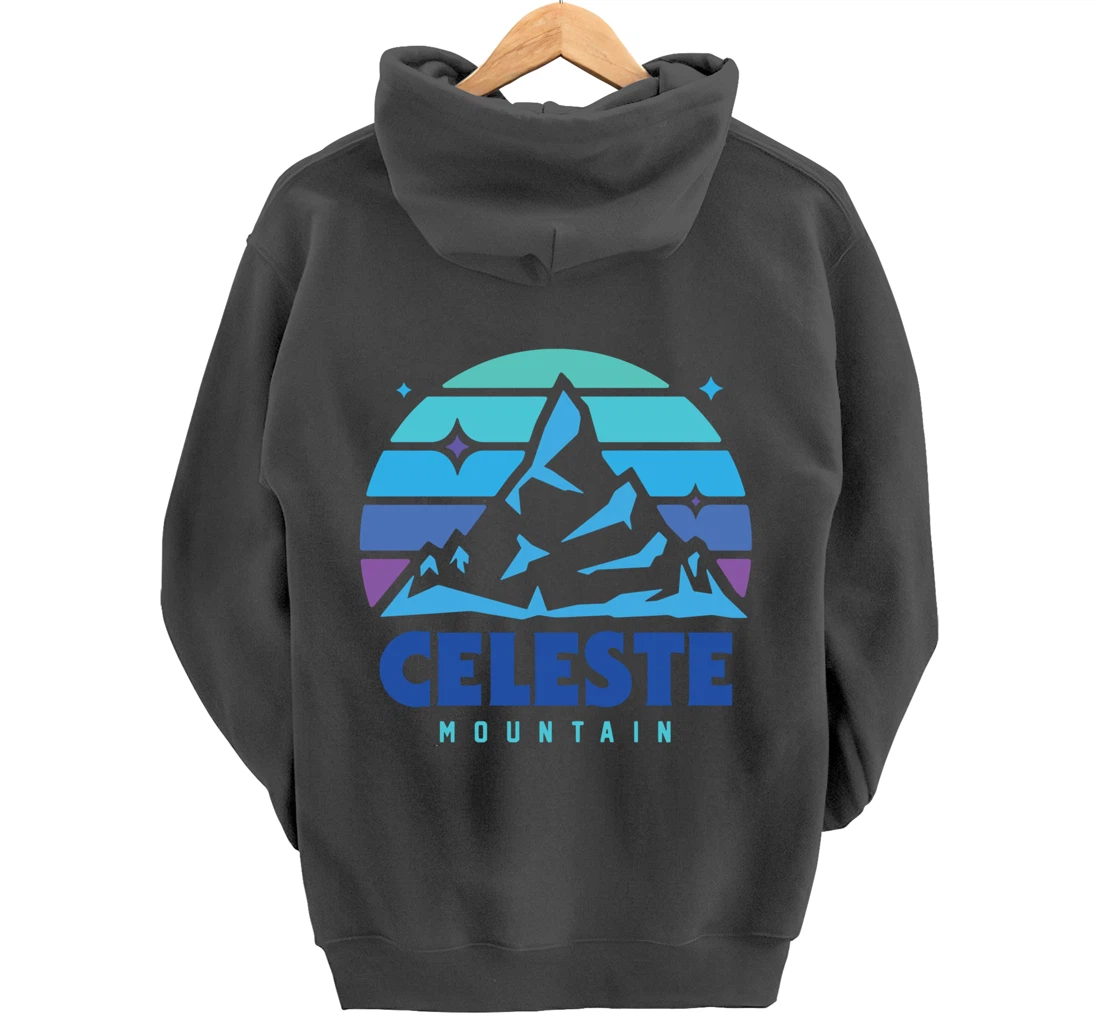 Retro Celeste Vintage Design Mountain Playing Videogames Pullover Hoodie