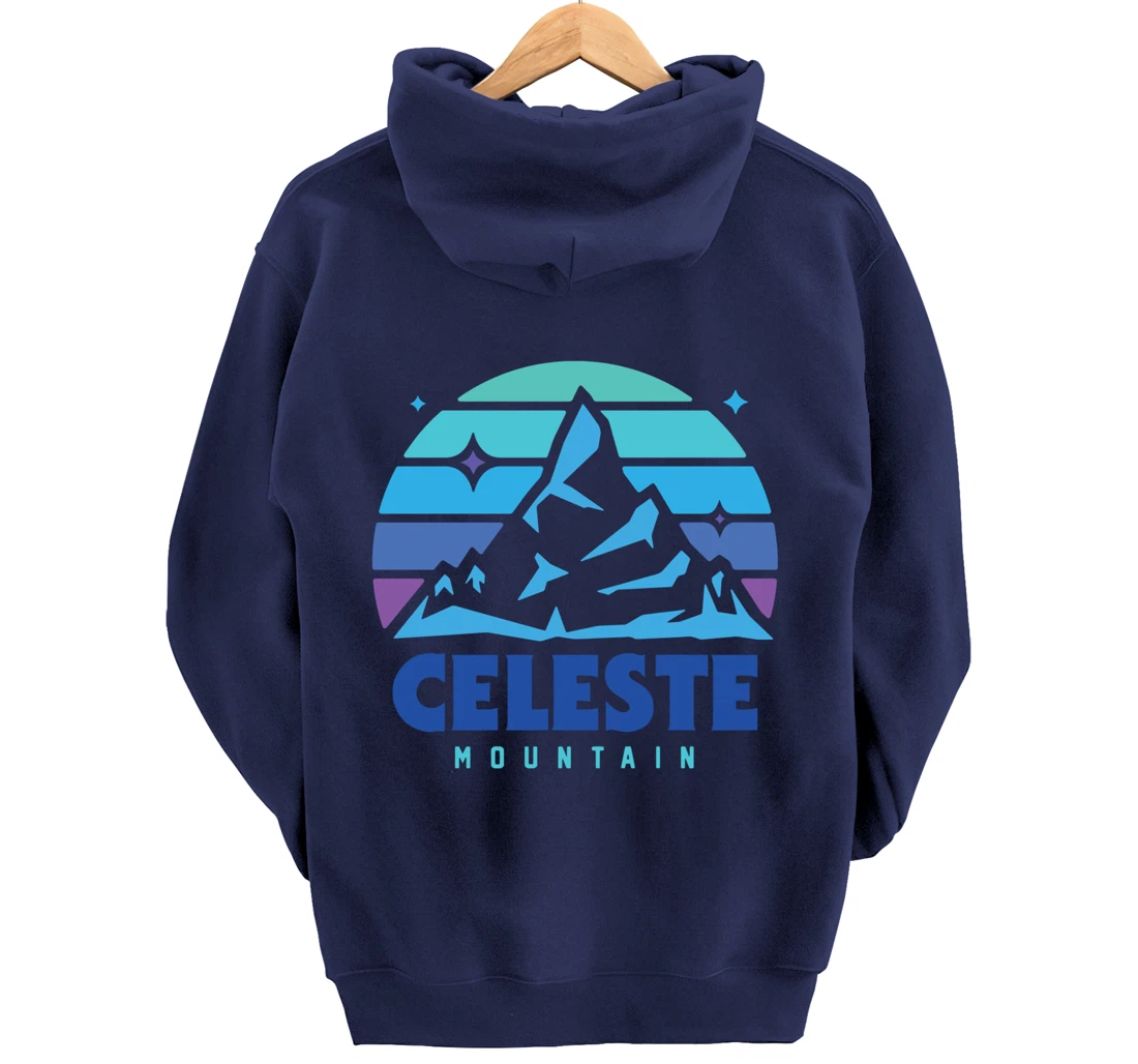 Retro Celeste Vintage Design Mountain Playing Videogames Pullover Hoodie