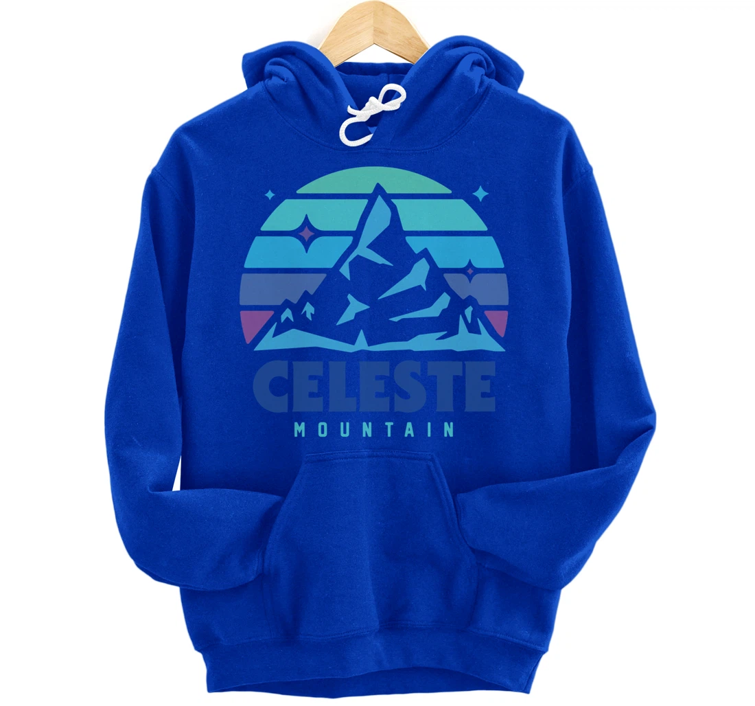 Retro Celeste Vintage Design Mountain Playing Videogames Pullover Hoodie