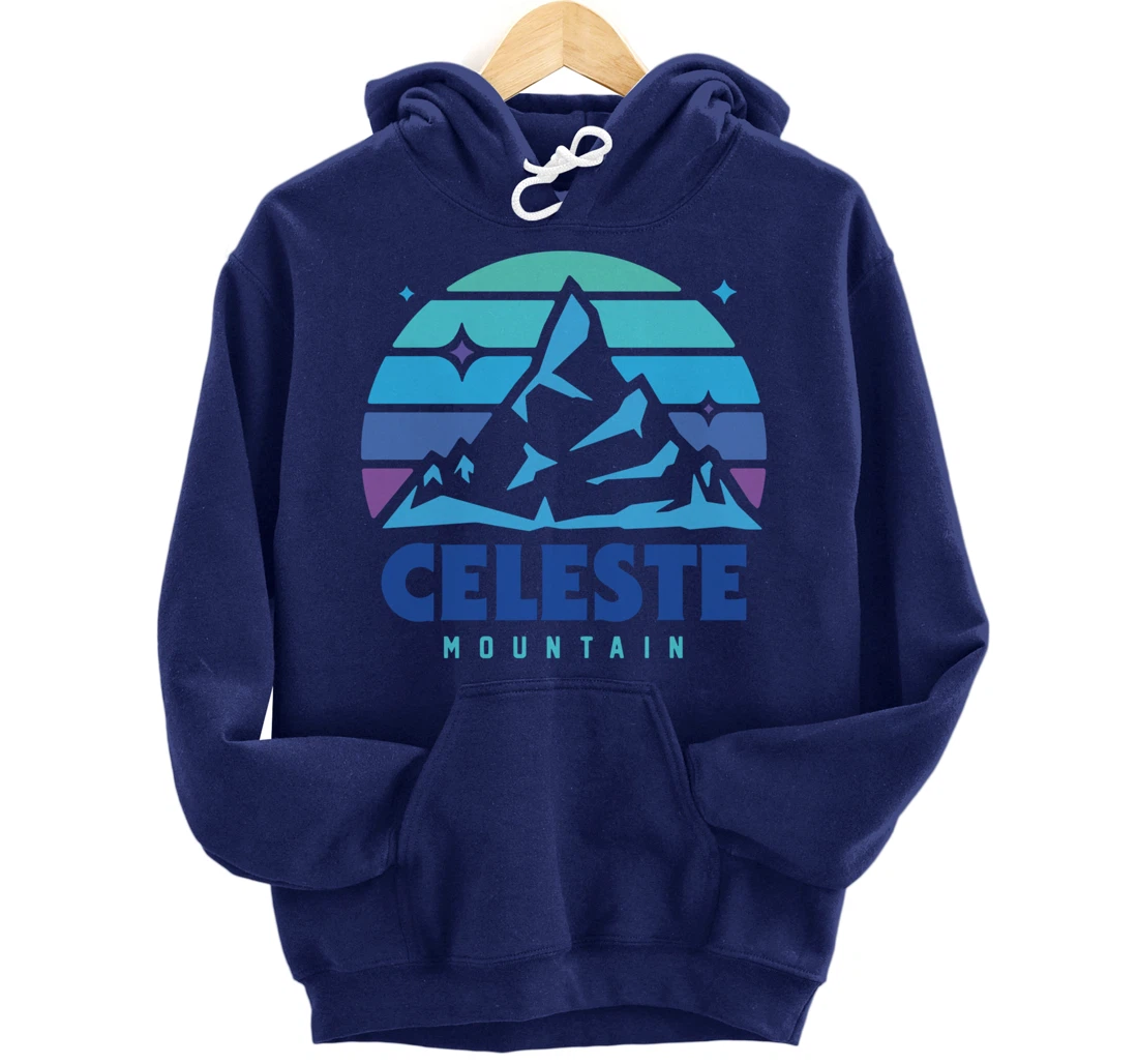 Retro Celeste Vintage Design Mountain Playing Videogames Pullover Hoodie