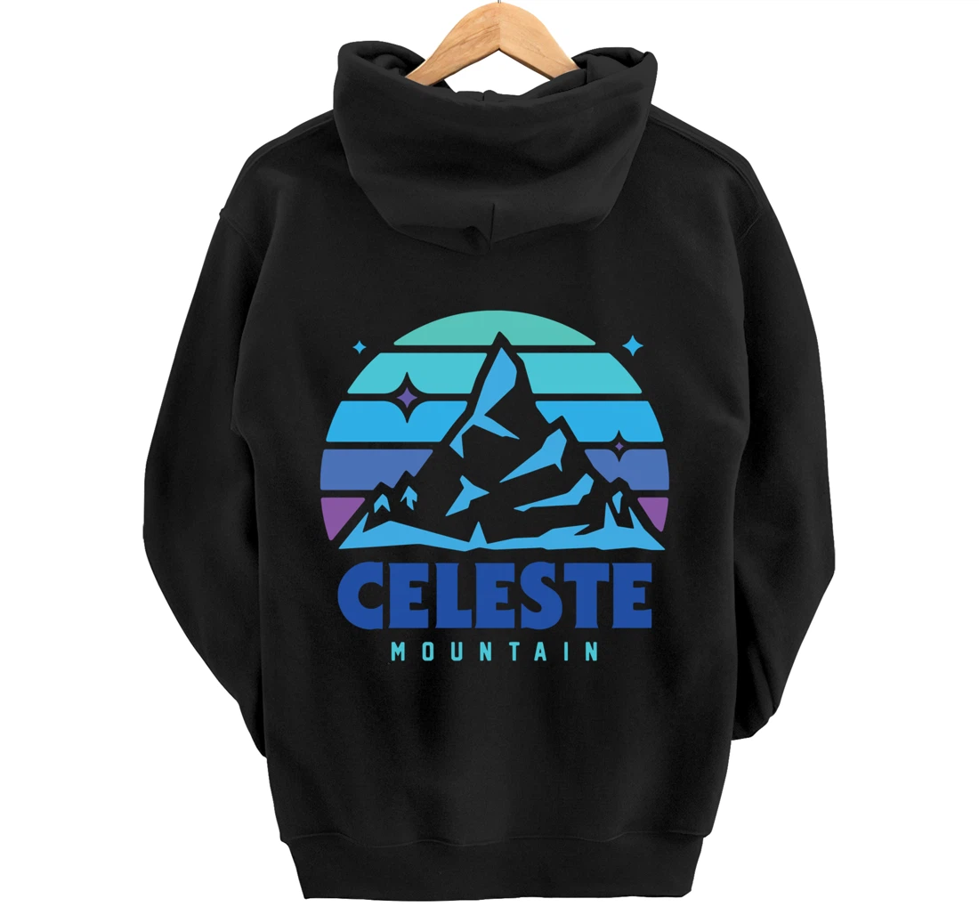 Retro Celeste Vintage Design Mountain Playing Videogames Pullover Hoodie