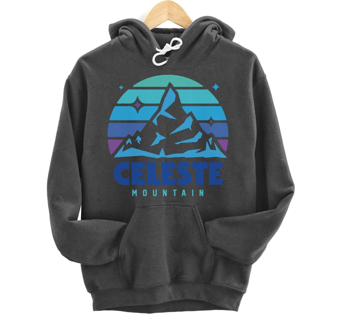 Retro Celeste Vintage Design Mountain Playing Videogames Pullover Hoodie