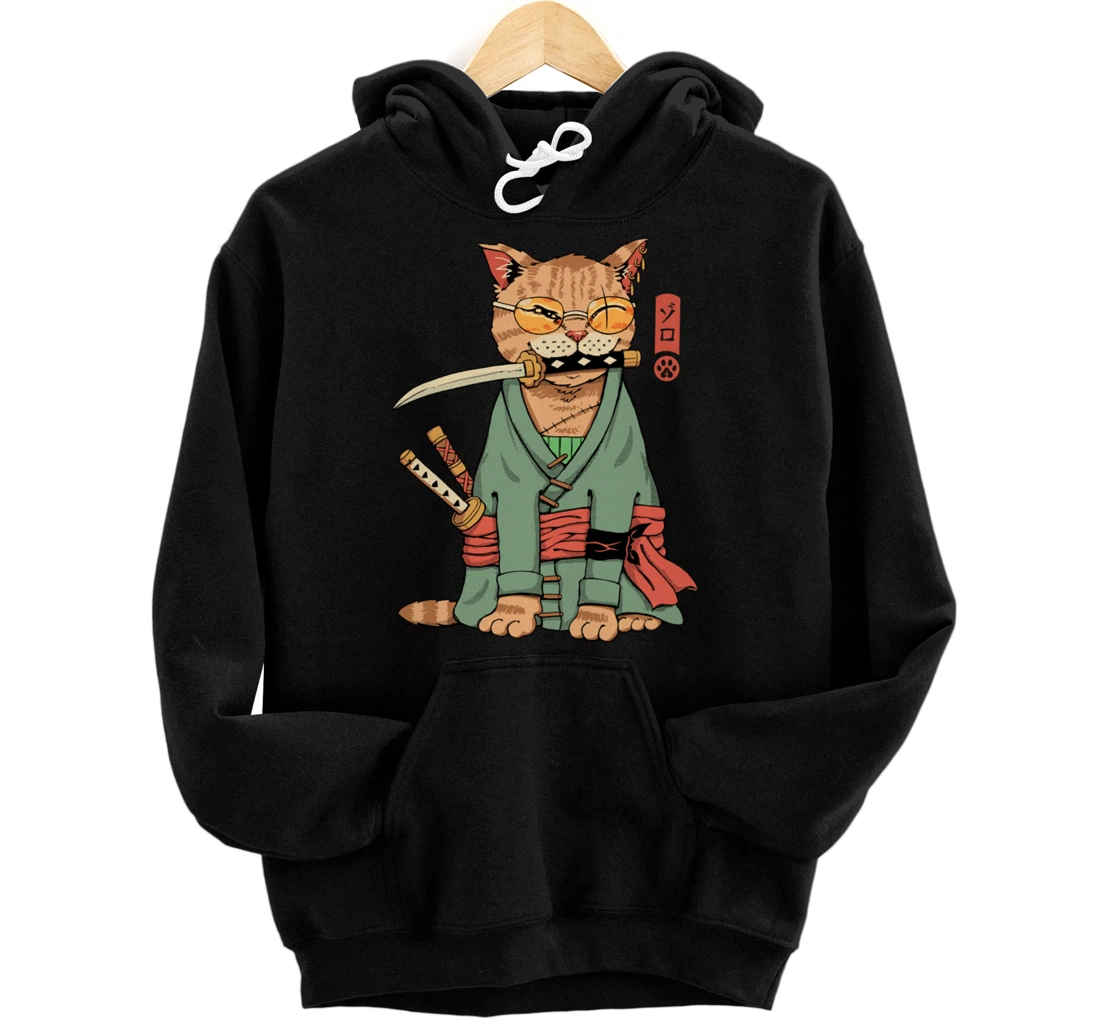 Zoro Cat Warrior Pullover Hoodie