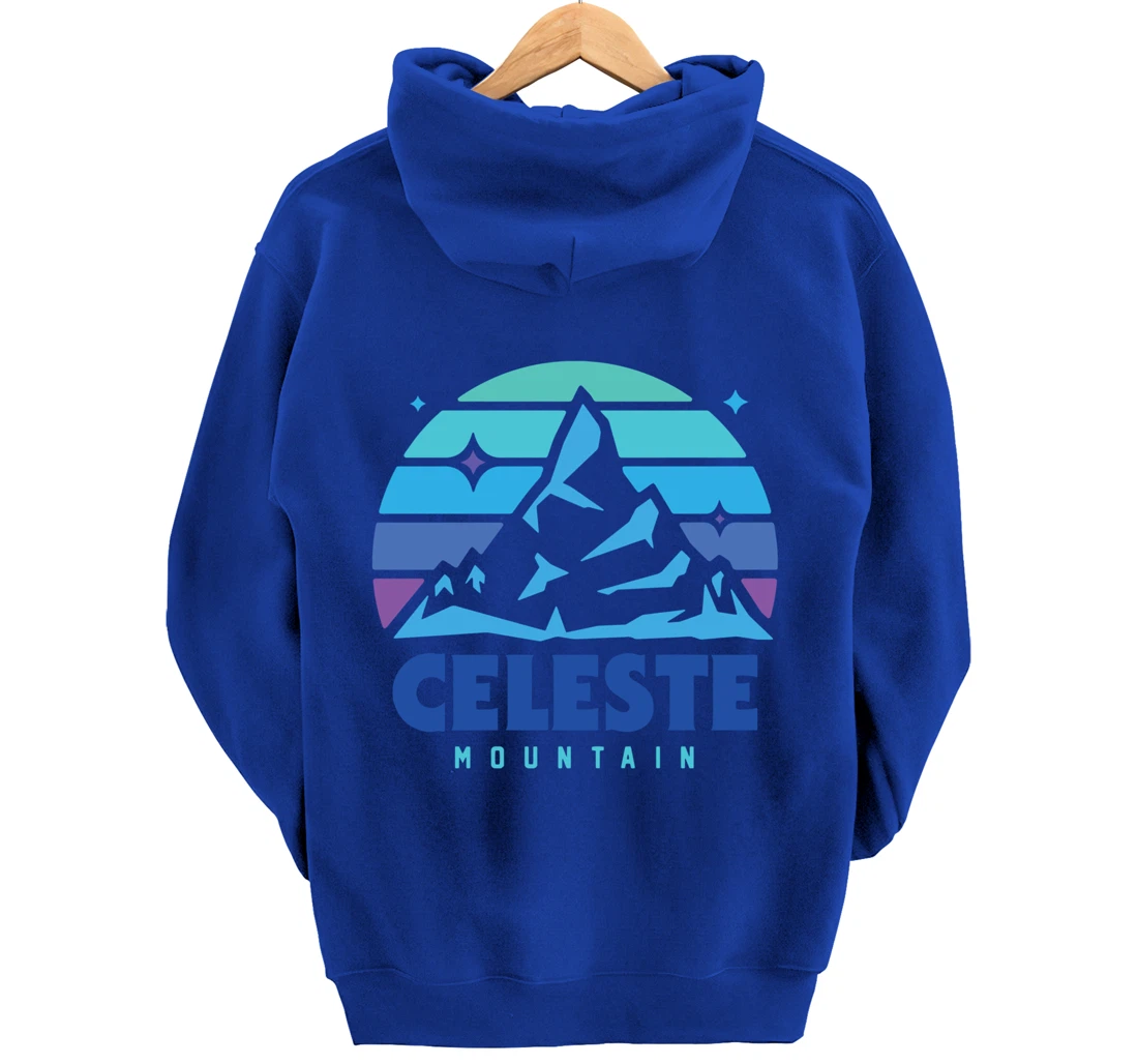 Retro Celeste Vintage Design Mountain Playing Videogames Pullover Hoodie