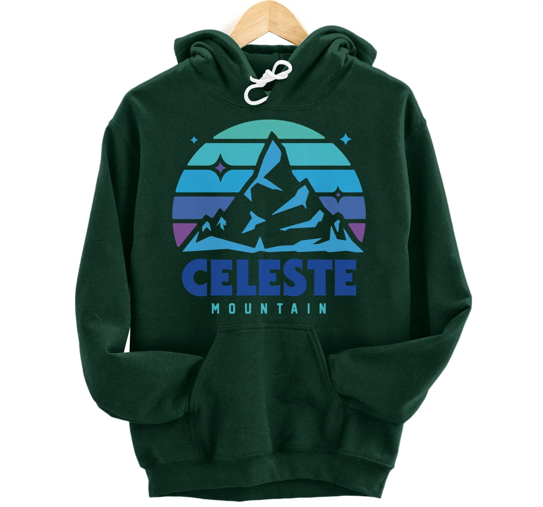 Retro Celeste Vintage Design Mountain Playing Videogames Pullover Hoodie