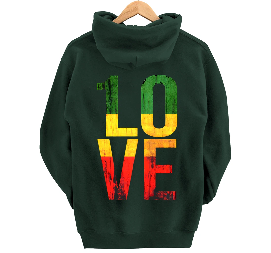 one love reggae love retro reggae casual Pullover Hoodie