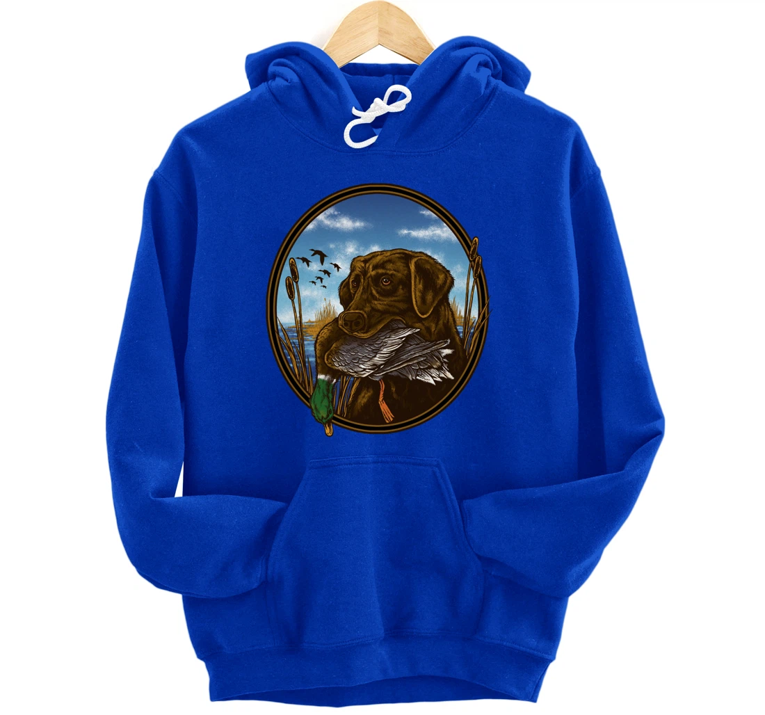Labrador Retriever with Mallard Duck Hunting Pullover Hoodie